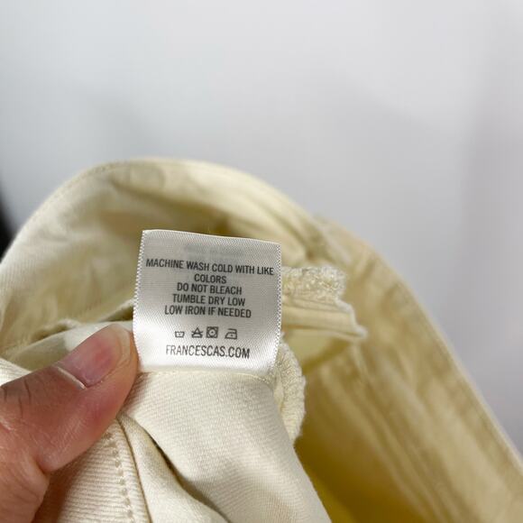 Francescas Mi Ami XSmall XS Cream Scallop Denim Button Front Mini Skirt Cotton - Picture 9 of 9